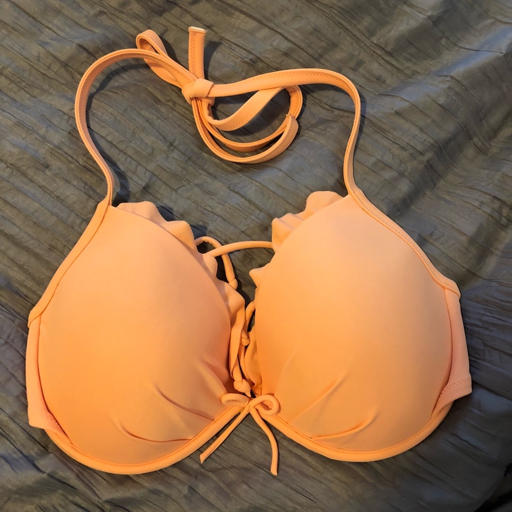 Victoria’s Secret 34DD Orange Ruffle Bikini Top